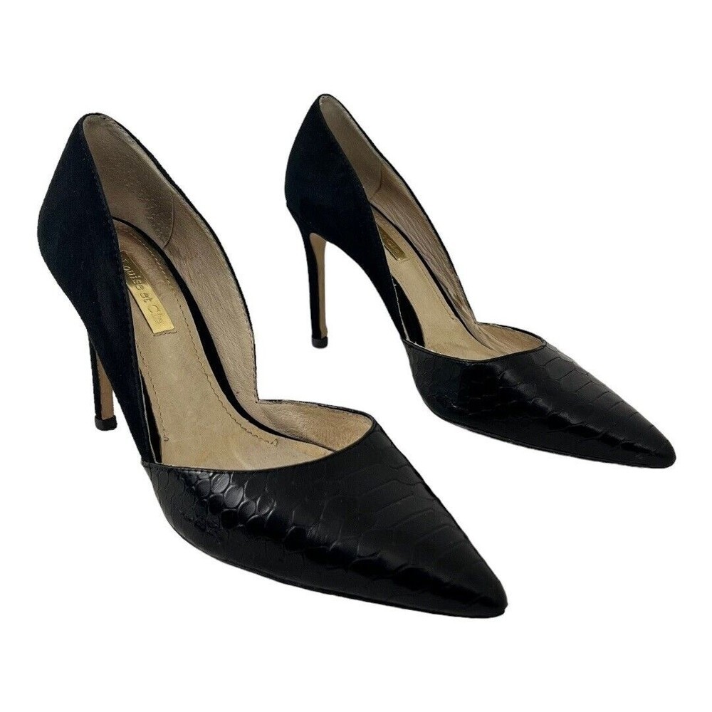 Louise et Cie Size 6.5 Hermosah Pumps Heels Black Snakeskin Suede